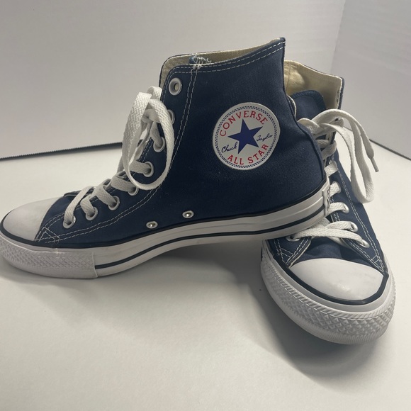 Converse Navy High Tops with White Details - Picture 1 of 8